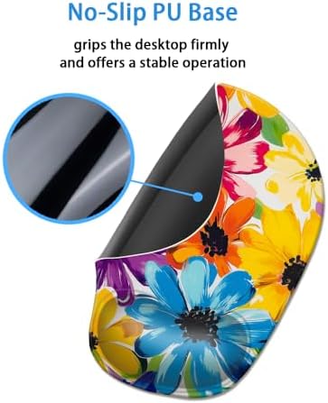 Ergonomic Mouse Pad with Wrist Rest,Comfortable Computer Gel Mouse Pad Wrist Support for Laptop,Pain Relief Mousepad with Non-Slip PU Base Pretty Floral