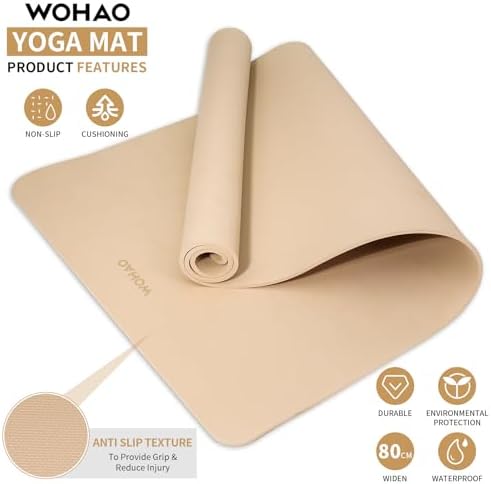 Extra Wide & Thick 8mm Yoga Mat, 72"x31.5"