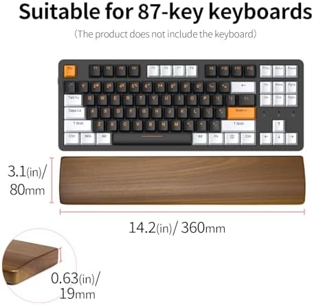 Ergonomic Wooden Wrist Rest Support for 87 Key Mechanical Keyboard
