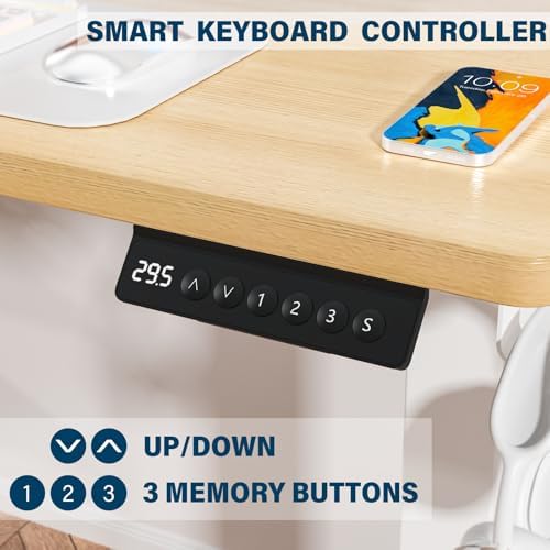 Kingant Standing Desk, 35x20 Inch Electric Height Adjustable Computer Desk