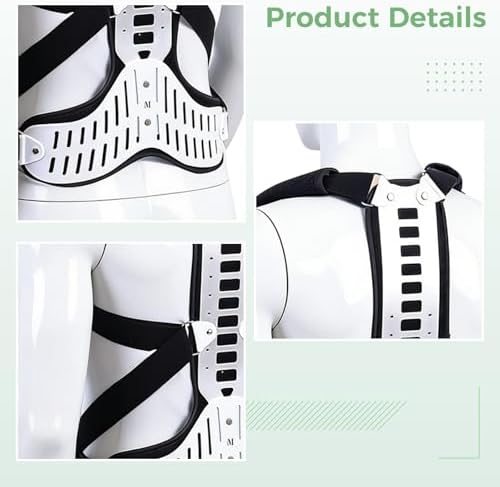 Back Support Posture Corrector, Size S, Corrects Kyphosis Hunching Slouching, Aluminum Plate, Spinal Alignment, Adjustable Straps, Breathable Fabric, Upper Back Brace For Men & Women