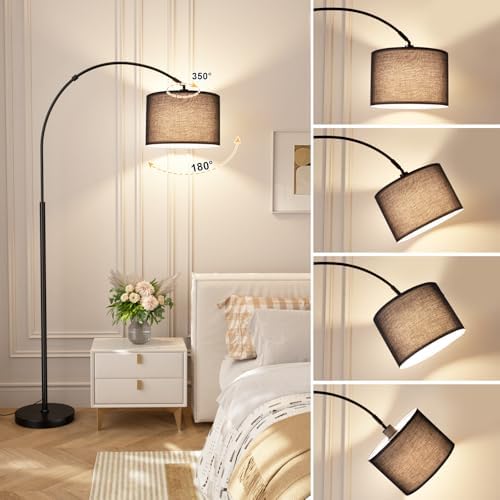 Ambimall Dimmable Arc Floor Lamp with Remote, Color Temperatures Adjustable