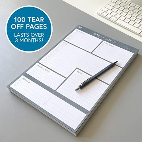 Clear Mind Concepts Daily Planner Desk Pad, Undated To Do List, 100 Sheets
