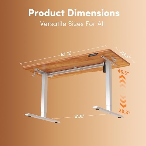 FEZIBO 48" Electric Standing Desk Height Adjustable Desk, Light Rustic