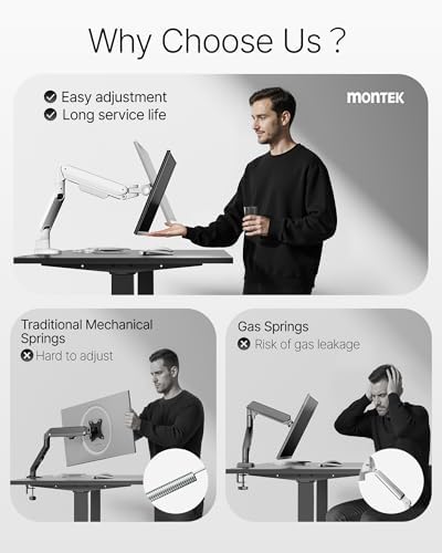 monTEK Deluxe Aluminum Monitor Arm for 17 to 40 Inch Curved Screens