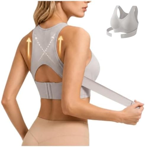 Posture Corrector Bras for Women Wireless Wide Strap Back Support Bra