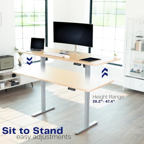 VIVO Gray Brushless Motor Electric Standing Desk Frame, DESK-V100EGY
