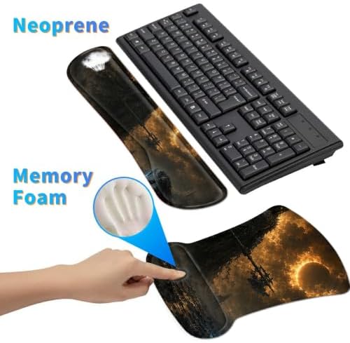 3-in-1 Ergonomic Memory Foam Keyboard Wrist Rest Pad Set, Dark Warriors