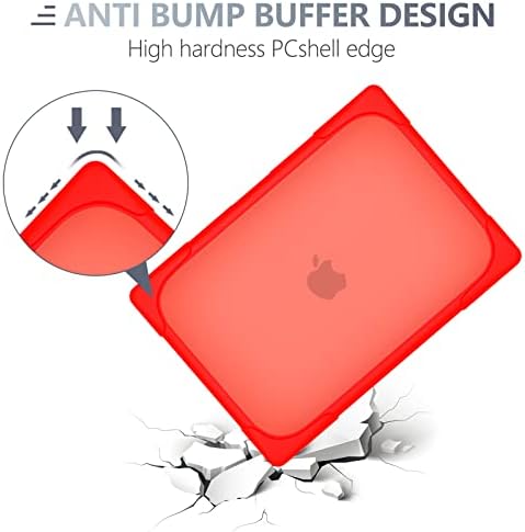 Batianda Foldable Stand Heavy Duty Case for MacBook Air 13.6 inch, Red