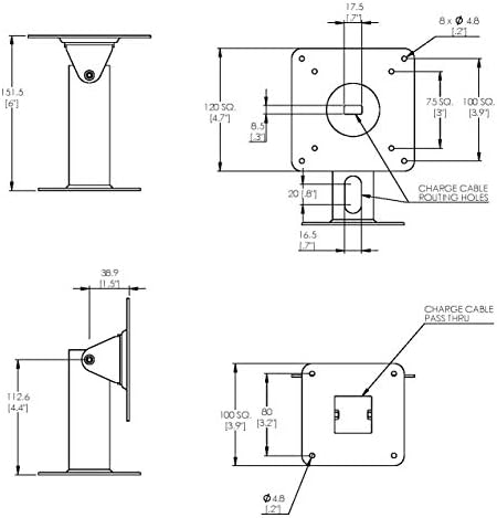 180 Tilting 360 Rotating Metal Mount Support 75x75 100x100 VESA Used as Desktop Stand or Wall Mount(Black)