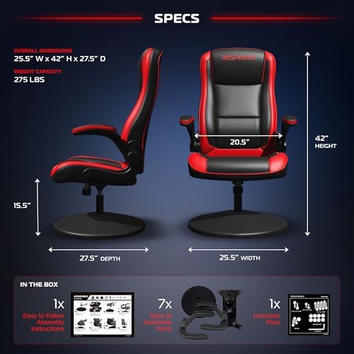 RESPAWN 800 Console Rocker Gaming Chair, Swivel Seat with Lumbar Support