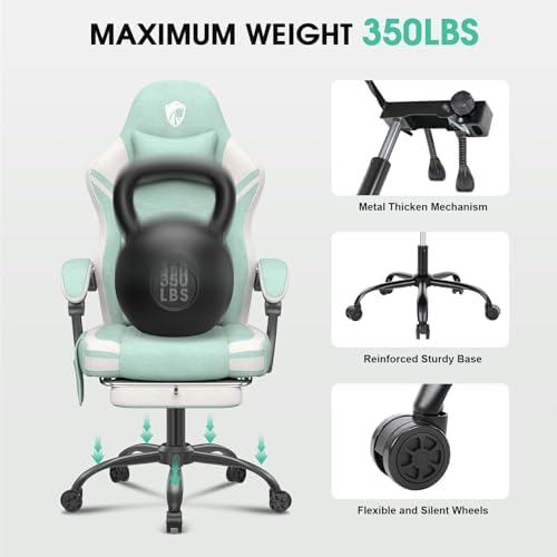 Douxlife Tech Fabric Gaming Chair, Massage Office Computer Chair