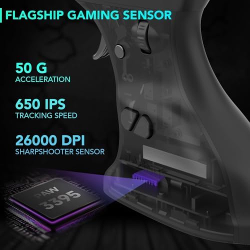 ErgoStrike7: Next-Gen FPS Gaming Mouse with Recoil - Ergonomic Vertical Mice FPS Gun Grip Mouse, Wireless/Wired USB for PC Gamers (Black)