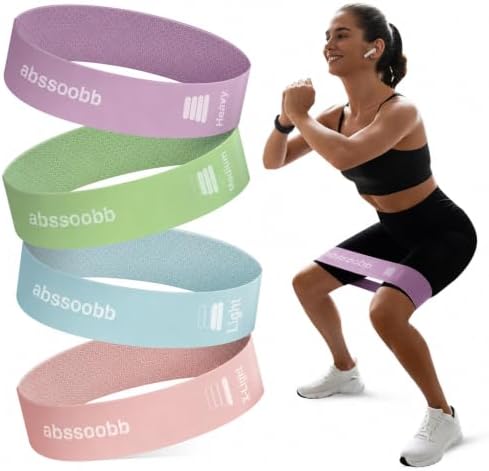 Silicone Mini Resistance Bands, 4-Pack Exercise Loop Bands