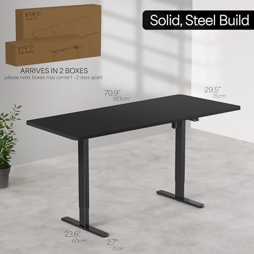 VIVO Black 71 x 30 in Standing Desk, DESK-KIT-0B7B