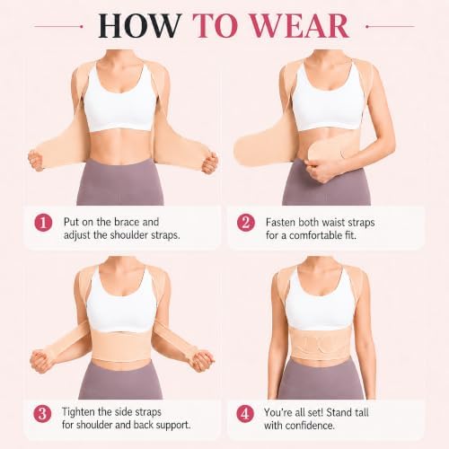 Lightweight Posture Corrector with Upper Back Brace for Women & Men