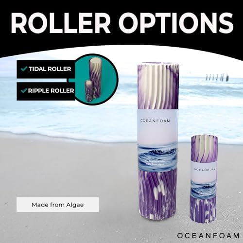 Oceanfoam Tidal Roller - Massage Foam Roller for Exercise (Purple Marbled)