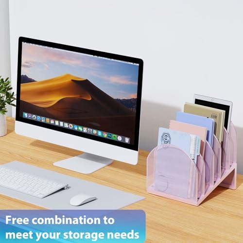 gianotter Desktop File Organizer with 5 Compartments