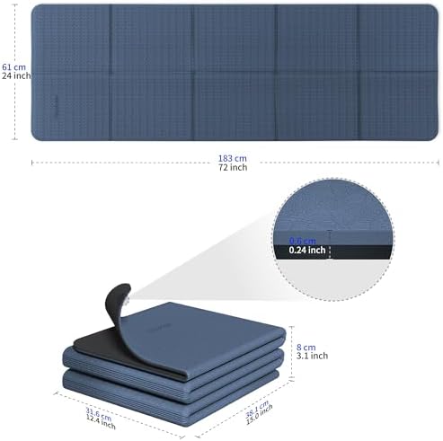 Readaeer Double Color Yoga Mat - 72"x24"x0.24" (6mm),Non-Slip TPE Exercise Mat