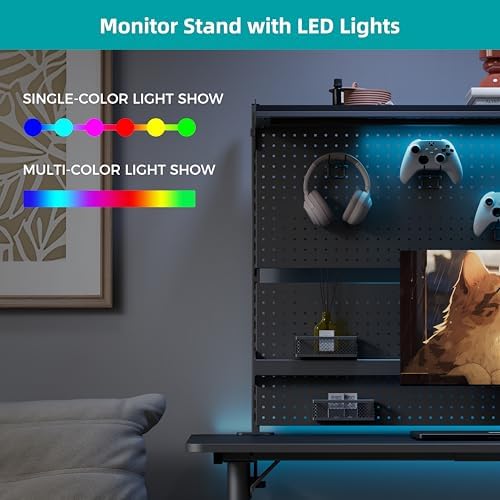 EUREKA ERGONOMIC Desk Pegboard Dual Monitor Stand 59x34 Black