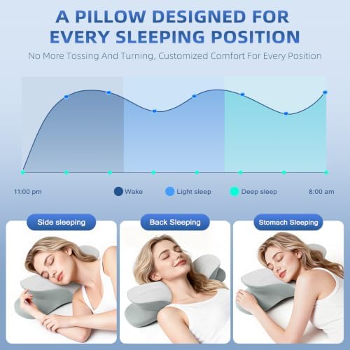 Butterfly Cervical Neck Pillow for Sleeping, Ergonomic Memory Foam Pillow