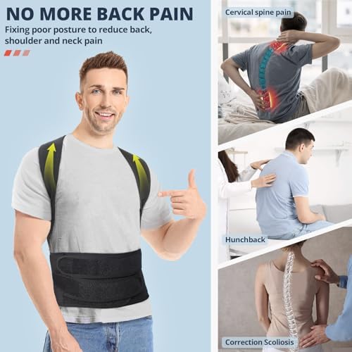 Fitsupport Back Brace Posture Corrector for Women and Men Back Lumbar Support Shoulder Posture Support for Improve Posture Provide and Back Pain Relief Medium(Pack of 1)