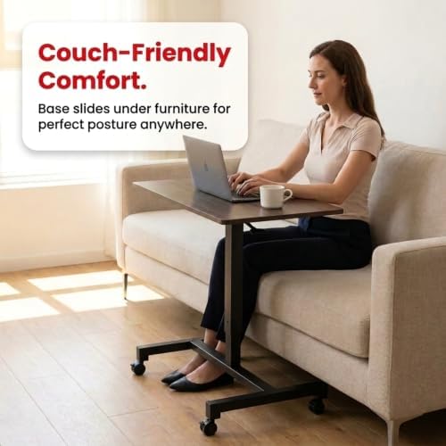 FitDesk Portable Laptop Desk, Adjustable Standing Workstation - Walnut 27"
