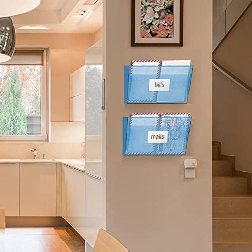 Acrimet Wall Mount Hanging File Organizer Modular, 2 Units, Clear Blue