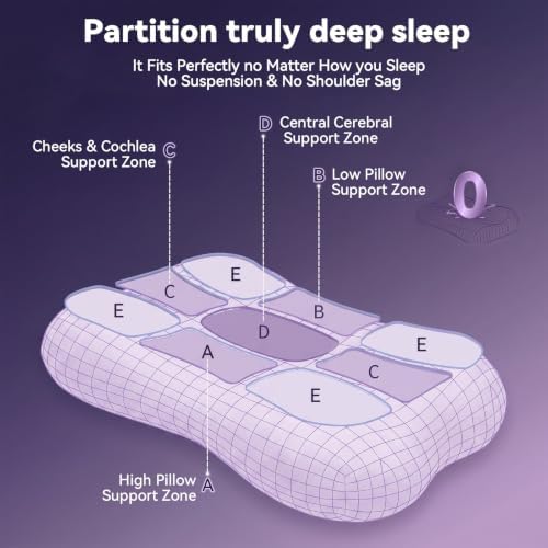 Dayme Cooling Cervical Neck Pillow – Contour Memory Foam Pillow, Champagne
