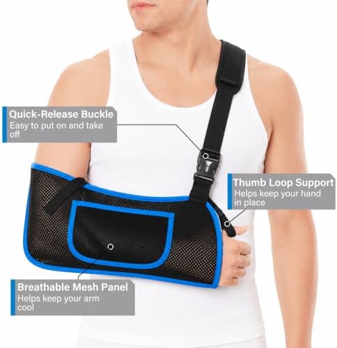 Mesh Shower Arm Sling Shoulder Immobilizer for Shoulder Surgery Recovery