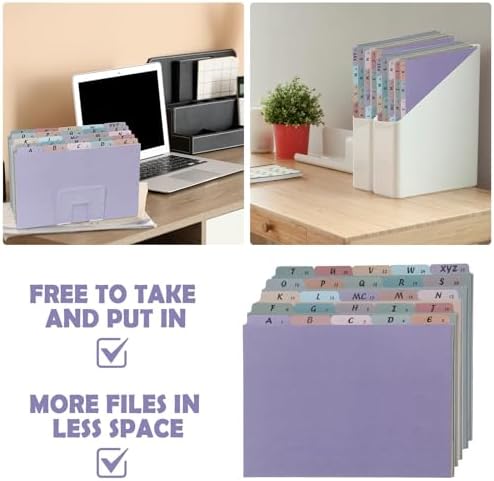 1 Set A-Z Alphabetic and Number Top Label Files, Legal Size, 25 Sheets File Dividers 1/5 Cut Label File Cabinet Dividers Desk Organizer for Office, Home and School (Retro)