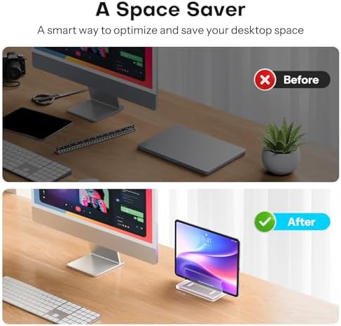 OMOTON Vertical Laptop Stand, Acrylic Single Holder for MacBook Gaming