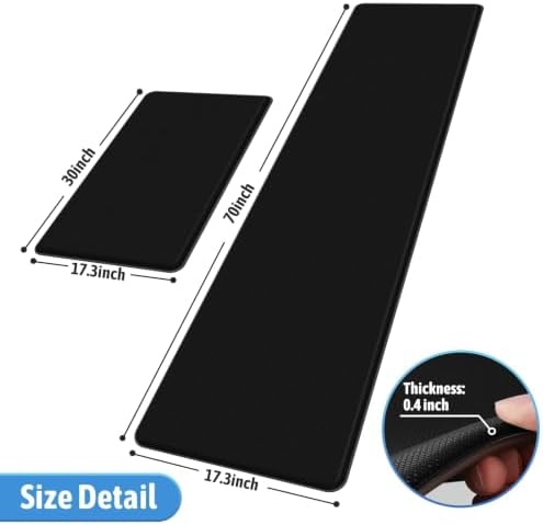 StepLively Kitchen Mat for Floor 2 PCS, Anti Fatigue Rugs, Black