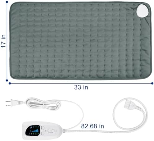 33x17 Inch Electric Heating pad for Back Neck Shoulder Knee Arms Legs- Electric Heat Pads with 6 Heat Settings & Auto Shut Off &Dry/Moist Heat Heating Pad for Birthday Mother Father Gril Men Women