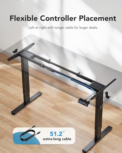 HUANUO Dual Motor Electric Standing Desk Frame, 265 lb Capacity, Black