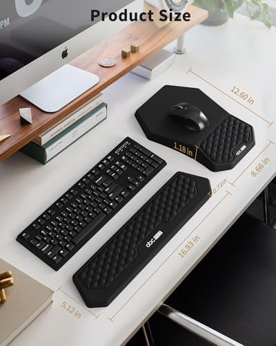 Ergonomic Mouse Pad with Wrist Rest & Keyboard Wrist Rest Support Set