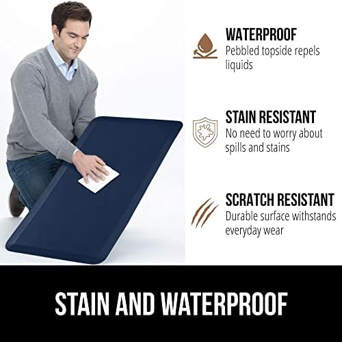 GORILLA GRIP Cushioned Antifatigue Kitchen Mat for Floor, 58x20, Navy