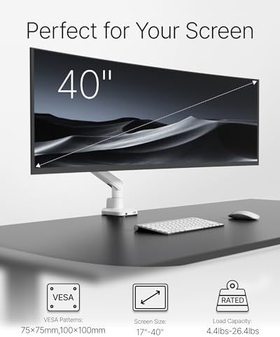 monTEK Deluxe Aluminum Monitor Arm with USB A/C for 17 to 40 Inch Screens