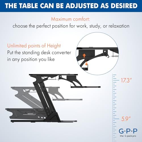 36 Inch Standing Desk Converter, Adjustable Height