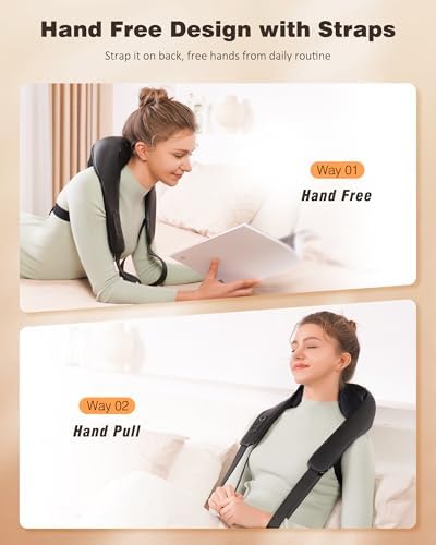 Cordless Neck and Shoulder Massager for Pain Relief Deep Tissue with Heat