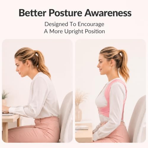 Posture Corrector for Women,Adjustable Back & Shoulder Support, Invisible Under Clothing Upper Back Support with Breathable Mesh, Lightweight Posture Trainer for Office Daily Use(Small)