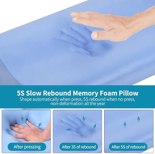 Memory Foam Pillows , Neck Pillow Queen Size Bed for Sleeping , Ergonomic Cervical Support Side Back Stomach Sleeper , Orthopedic Contour and Shoulder Pain