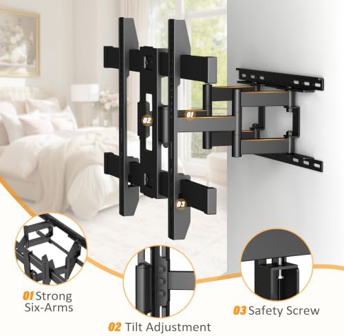 XINLEI 1.3" Ultra Slim TV Wall Mount Full Motion for 32-75 Inch TVs