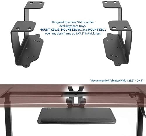 VIVO Steel Dual Spacer Brackets for Under Desk Keyboard and Mouse Slider Tray, Height Track Spacer Mount Fitting Desk Frames up to 3.2 inches, Brackets Only, MOUNT-SPACER01