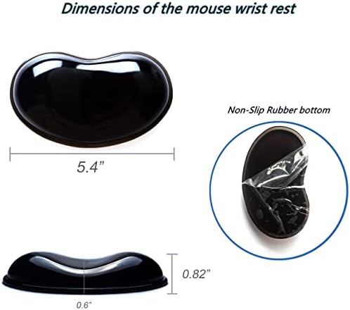 BRILA Ergonomic Silicone Mouse Wrist Rest, Cooling Silica Gel Mouse Wrist Support Pad for Office Work and Laptop Computer Gaming