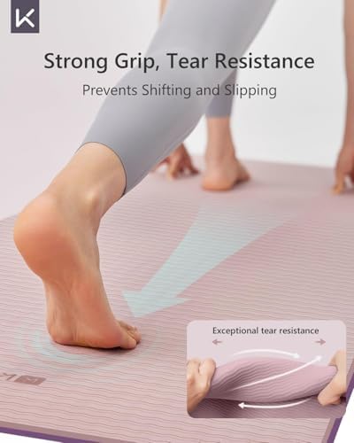 KEEP 72" x 24" Yoga Mat, 7mm Thick Non Slip TPE Mat