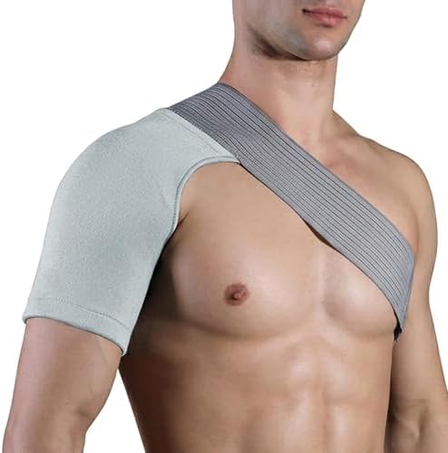 SPOTBRACE Compression Shoulder Brace Men Women Shoulder Sleeve, Gray M/L