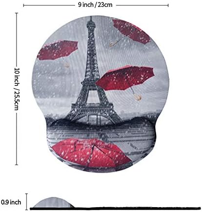 ToLuLu Ergonomic Mouse Pad with Wrist Rest Support, Gel Cute Mouse Pads Non Slip Rubber Base Mousepad, Mouse Wrist Rest Pad for Laptop Computer Home Office Working Gaming Pain Relief, Eiffel Tower