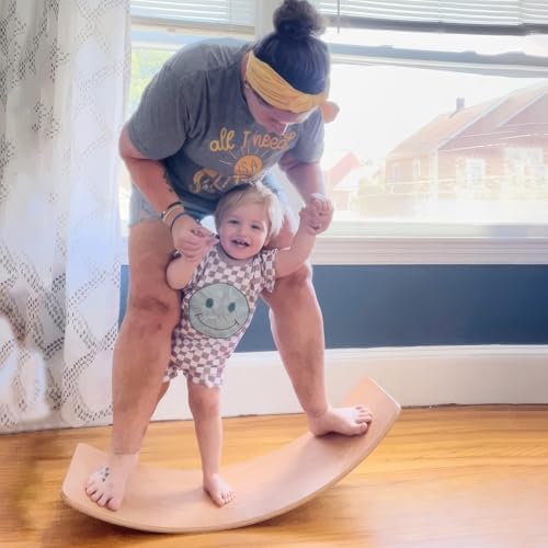 36" Balance Board Kids, Wooden Wobble Board, Montessori Balance Toy