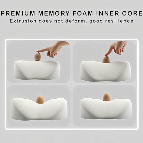 Car Headrest Neck Pillow Support Ergonomic, with Valve Stem Covers Accessory for Driving Seat Fatigue Relief Compatible with Model S X 3 Y & Cybertruck - 1 Piece